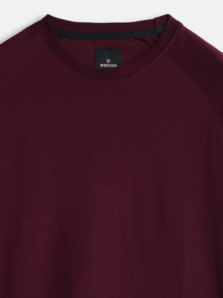 Placement Print Slim Fit Fit T-Shirt | Maroon