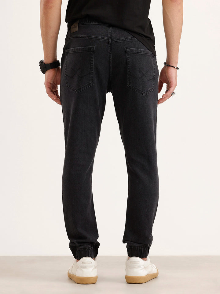 Jogger Fit Denim Jeans | Black