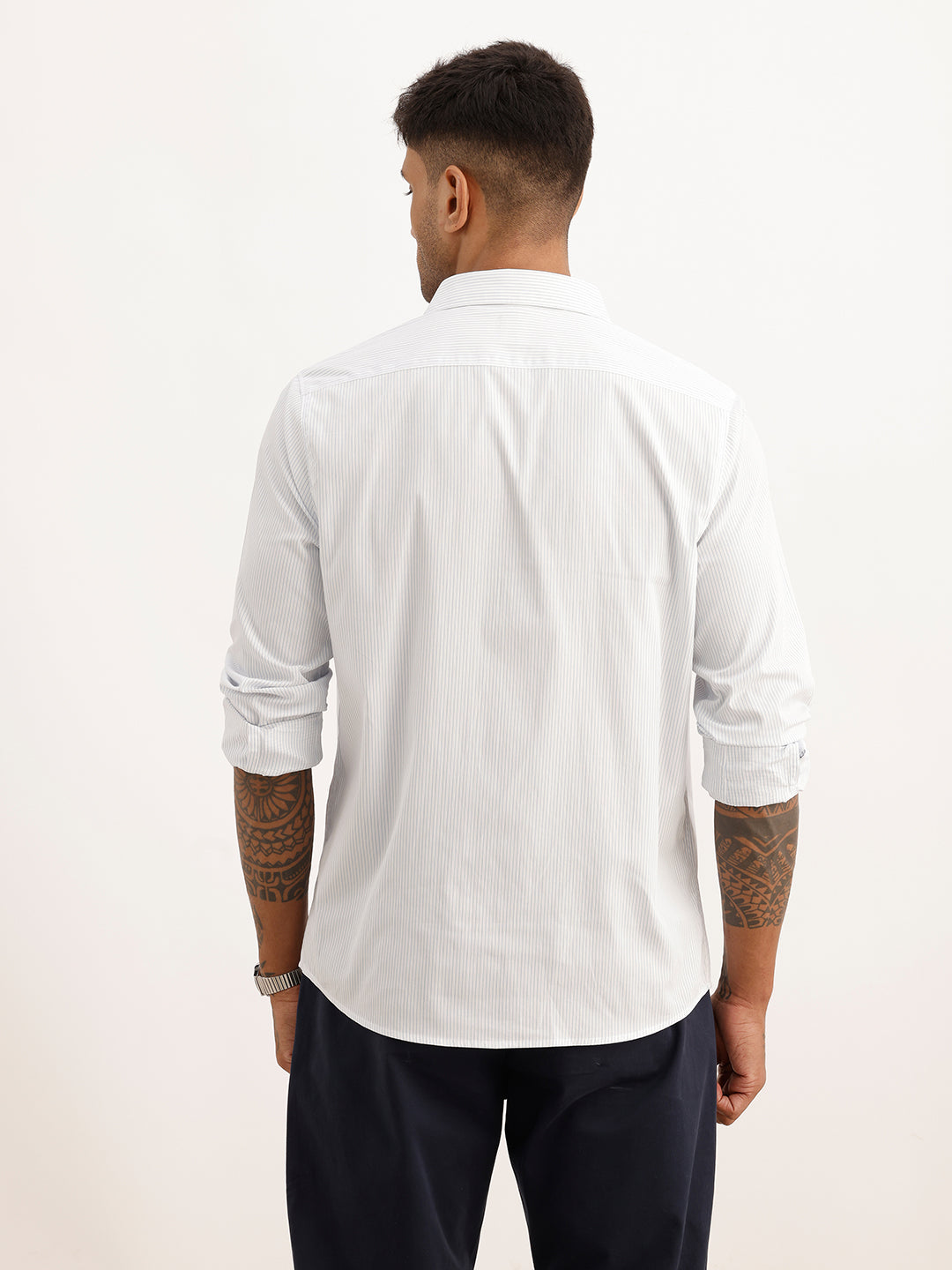 Classic Striped Full Sleeve Shirt | Off White