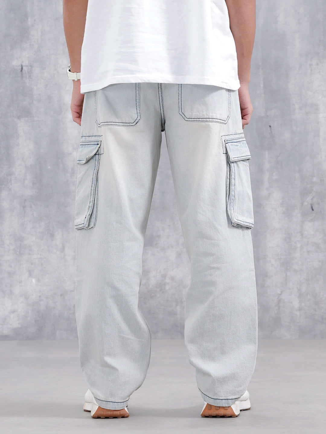 Superstone Wash Loose Cargo Fit Jeans | Super Stone