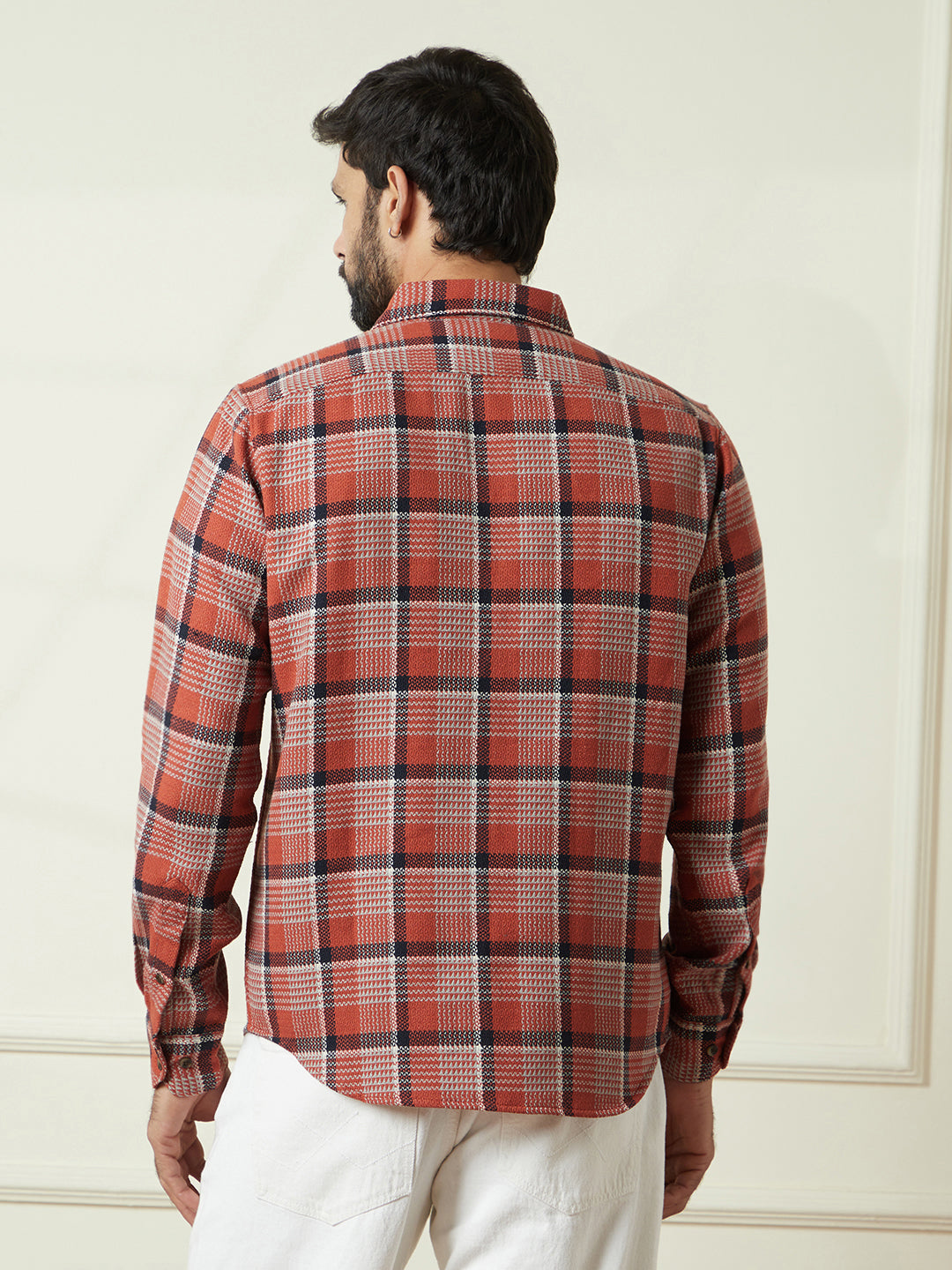 Checked Slim Fit Shirt in Brown