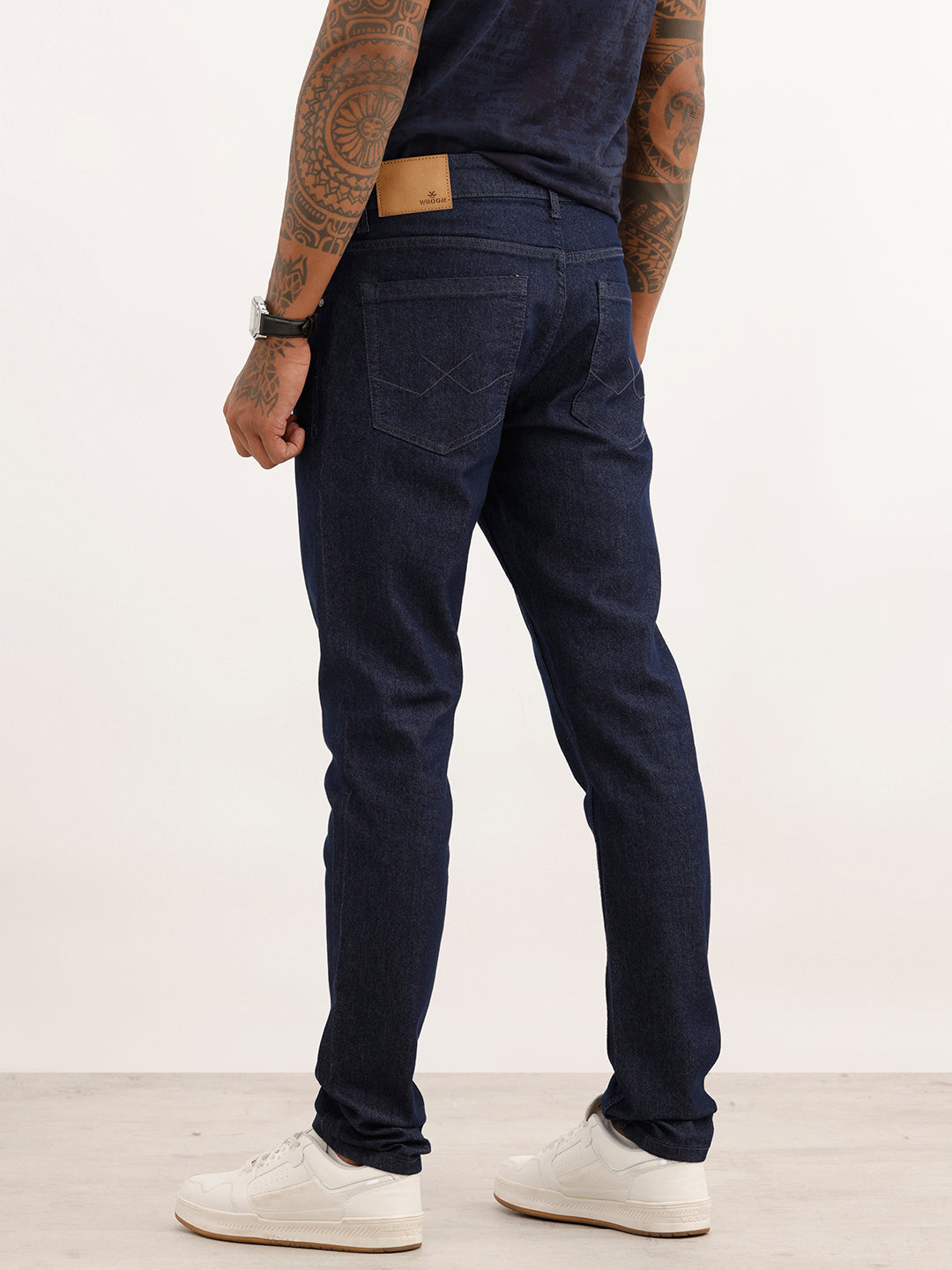 Solid Skinny Fit Denim Jeans | Dark Blue
