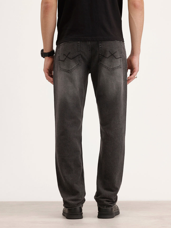 Faded Relaxed Fit Denim Jeans | Dark Grey