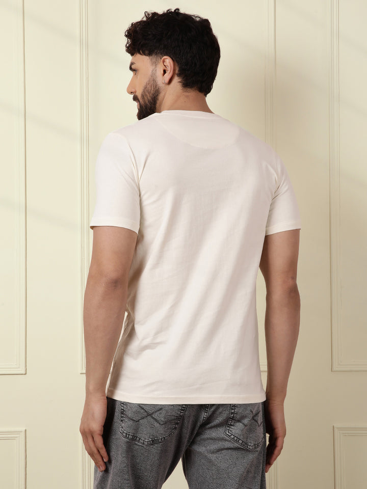 Fluid Printed Slim Fit T-Shirt | Off White