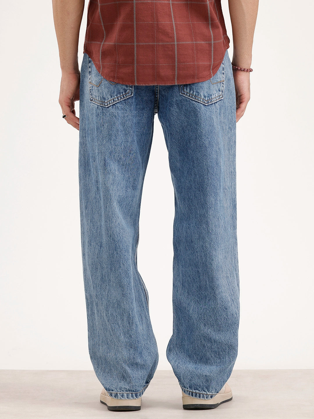 Loose Fit Washed Denim Jeans | Blue