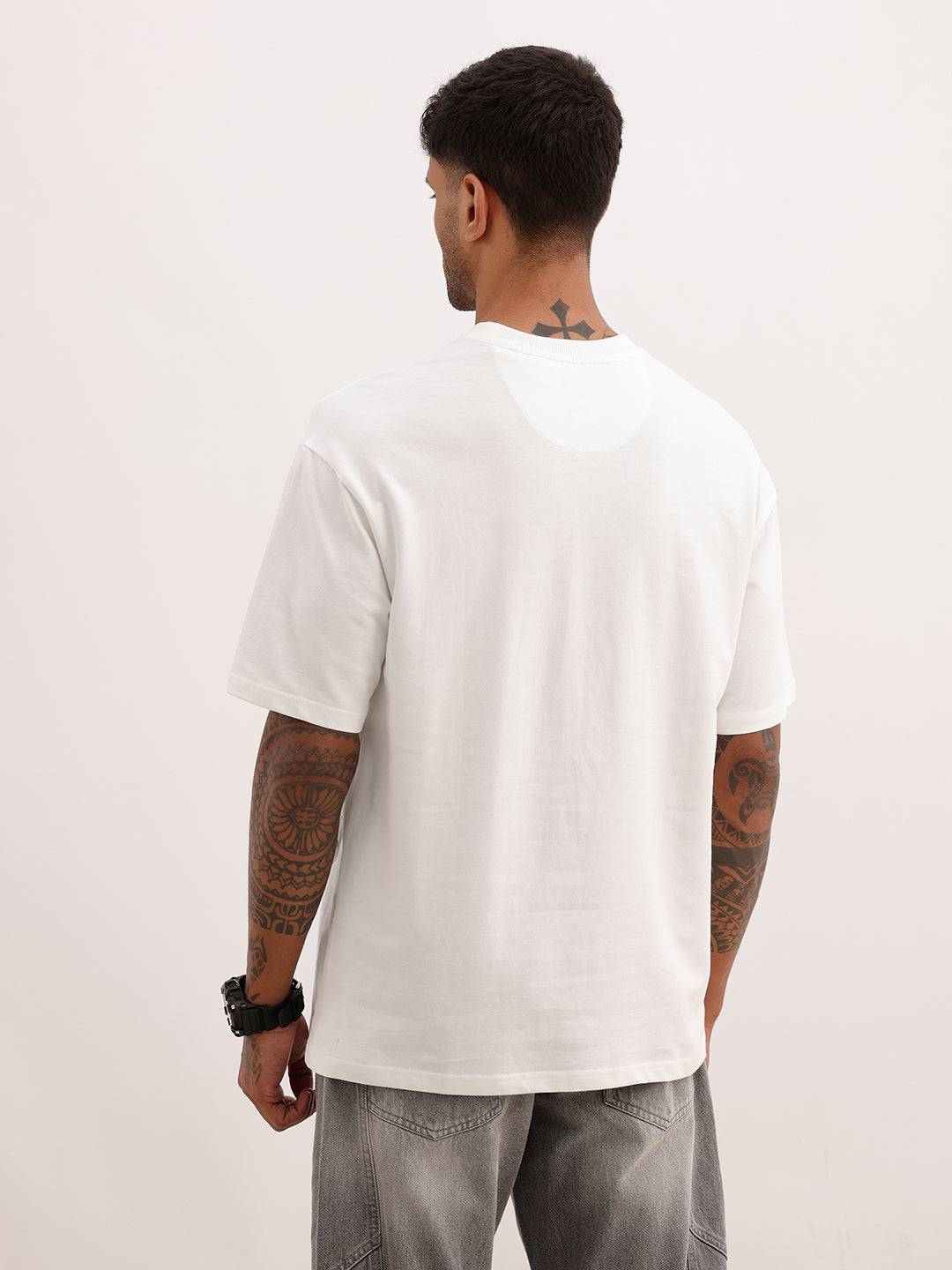 Oversized Placement Printed T-Shirt | Off White | WTS02HSOS1095S