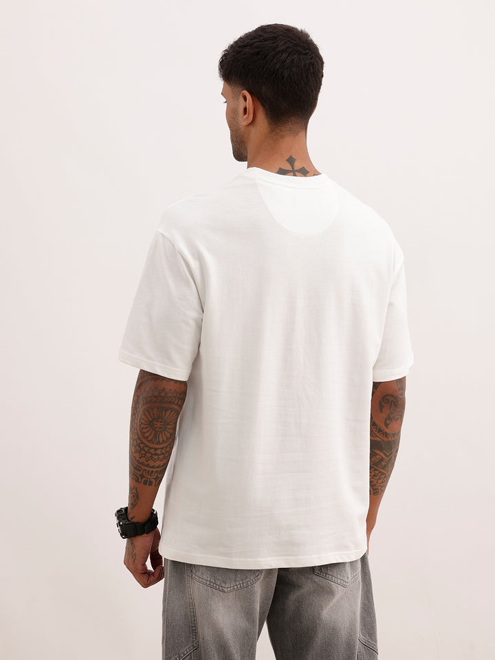 Oversized Placement Printed T-Shirt | Off White