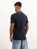 Slim Fit Tipping Collar Polo T-Shirt | Navy Blue