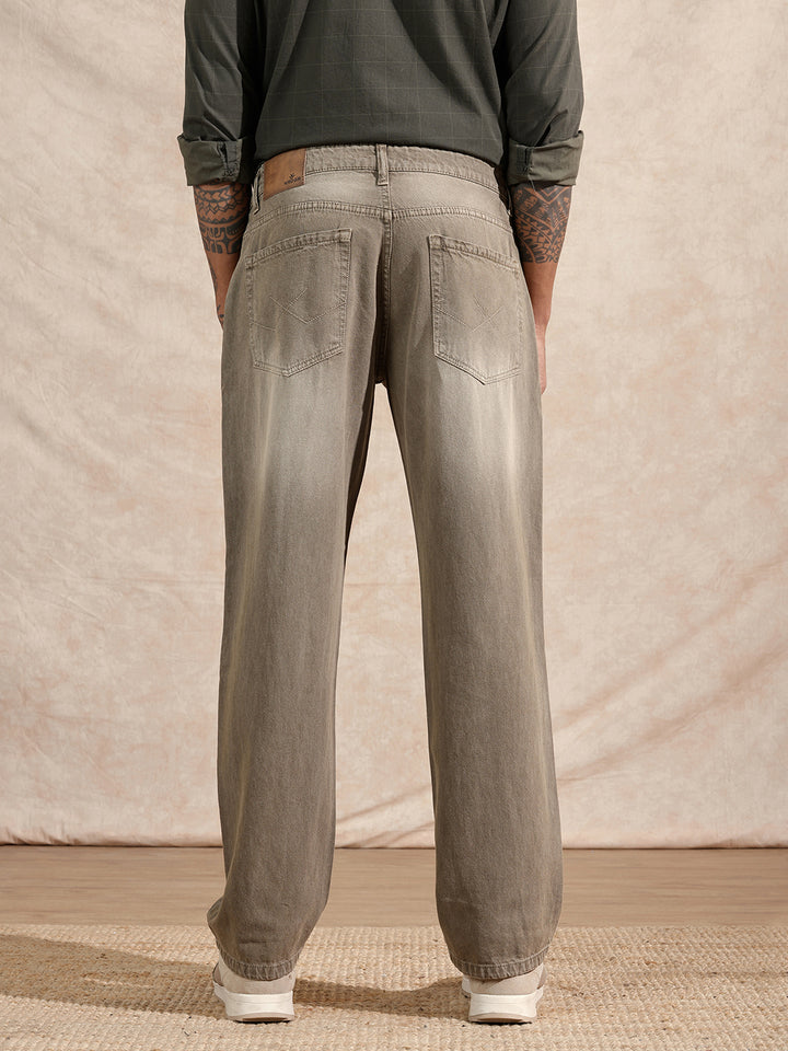 Solid Anti Fit Jeans  | Khaki