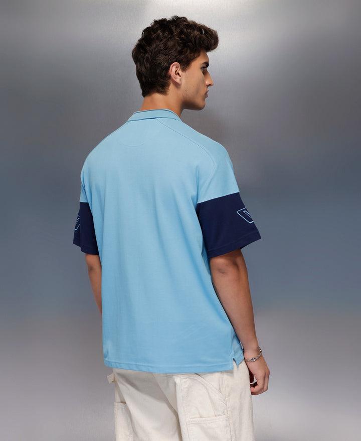 Classic Cut And Sew Polo T-Shirt   |  Blue