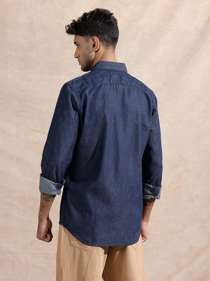 Washed Denim Regular Fit Shirt | Blue