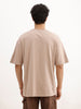 Oversized Placement Printed T-Shirt | Brown
