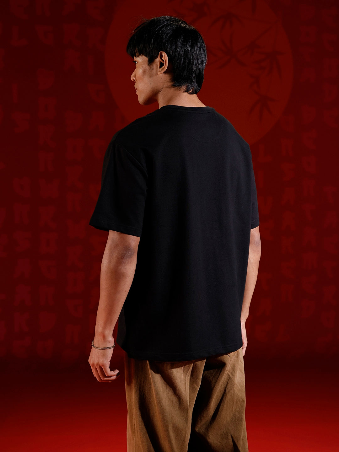 Samurai multi-print oversized T-shirt | Black