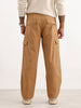 Solid Relaxed Fit Cargo Trousers | Brown