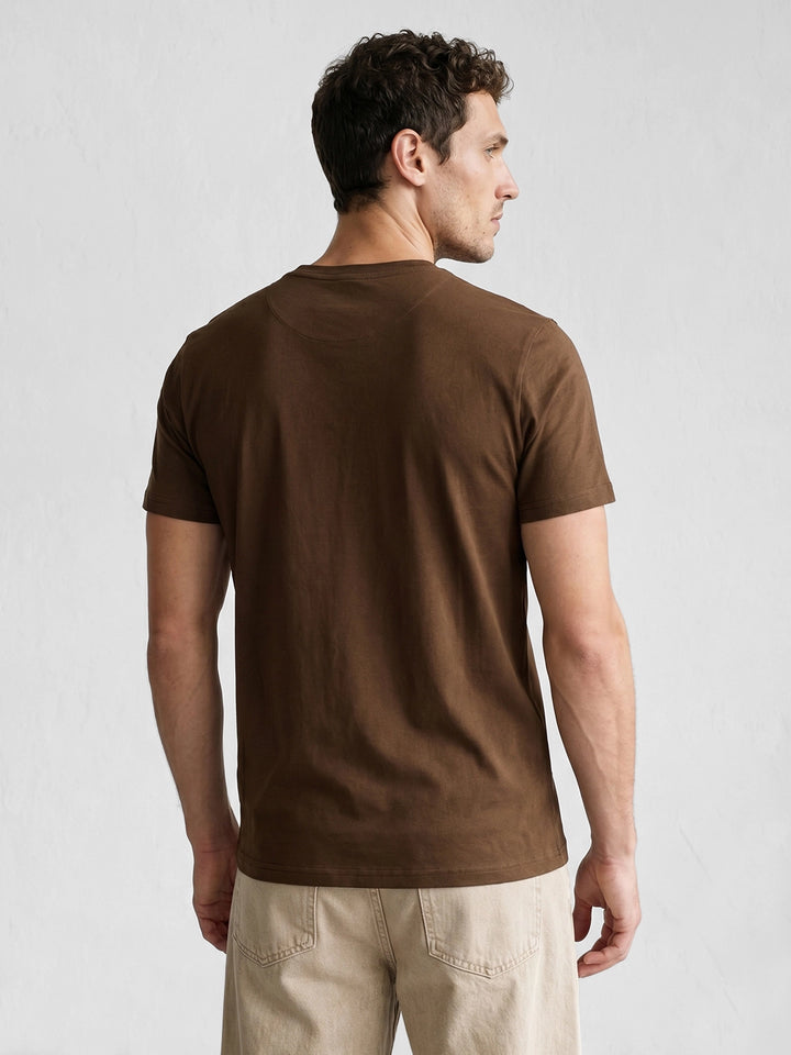 Slim Fit Placement Printed T-Shirt | Brown