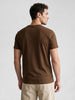 Slim Fit Placement Printed T-Shirt | Brown