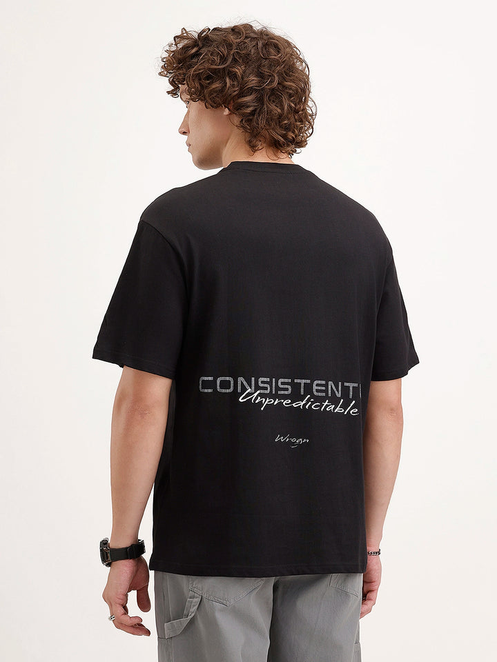 Oversized Back Printed T-Shirt | Black