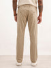 Solid Slim Fit Pleated Trouser | Beige