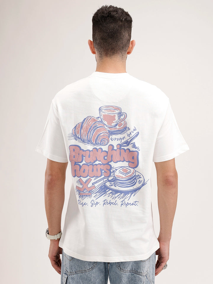 Oversized Back Printed T-Shirt | Off White