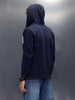 Tonal Colourblock Zipper Hoodie | Blue