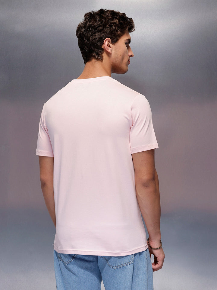 Solid Regular Fit T-Shirt   |  Pink