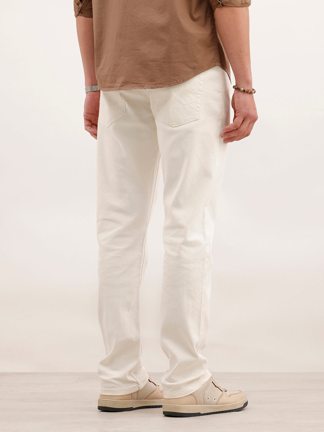 Solid Slim Fit Denim Jeans  | White