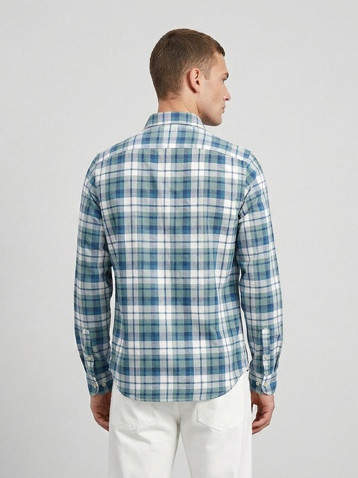 Regular Fit Checkered Shirt | Blue