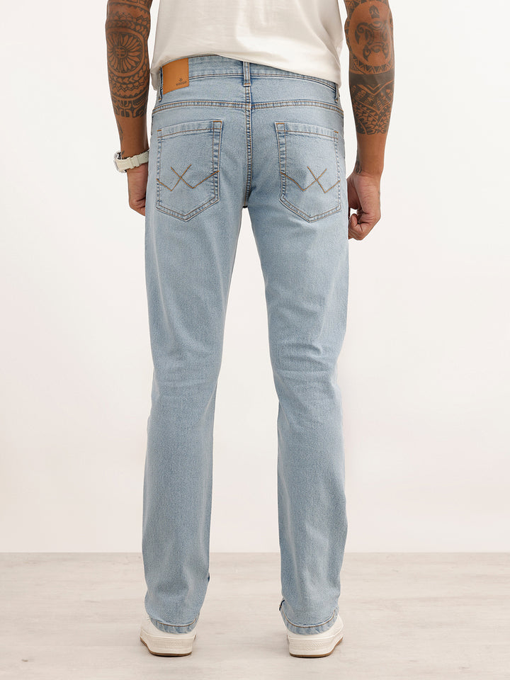 Solid Slim Fit Denim Jeans | Light Blue