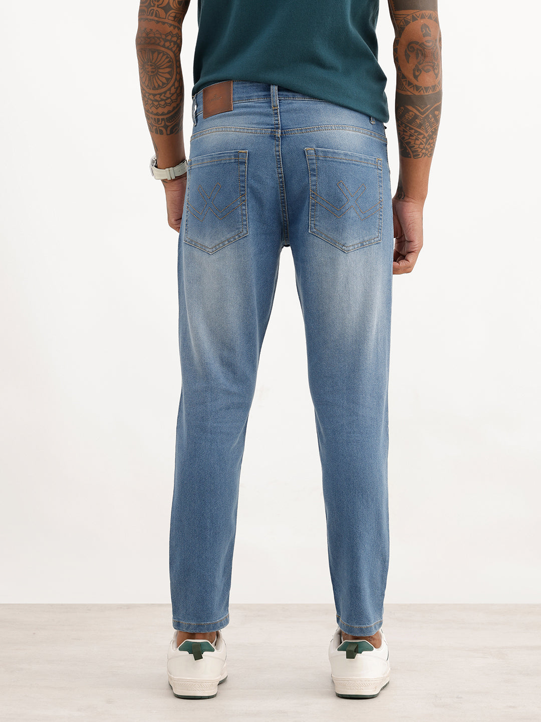 Washed Skinny Crop Denim Jeans | Light Blue