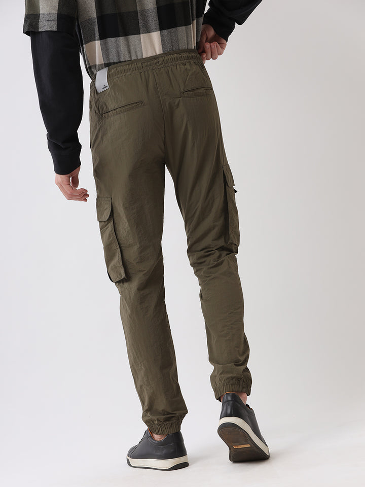 Olive Stride Drawstring Cargo Jogger