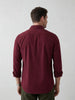Solid Slim Fit Full Sleeve Shirt | Maroon