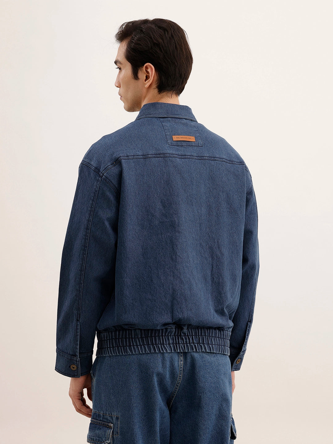 Oversized Zipper Denim Jacket | Blue