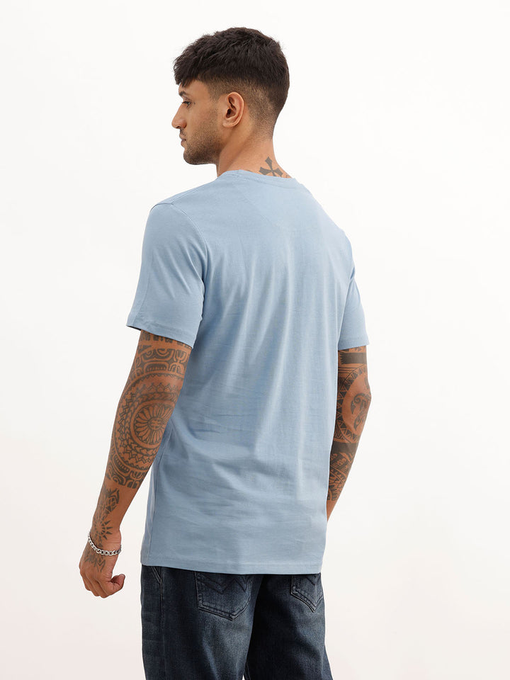 Slim Fit Puffer Printed T-Shirt | Blue
