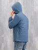 Quilted Hoodie Jacket With Tape Detail At Front I Blue