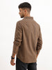 Slim Fit Textured Stripes Shirt | Brown