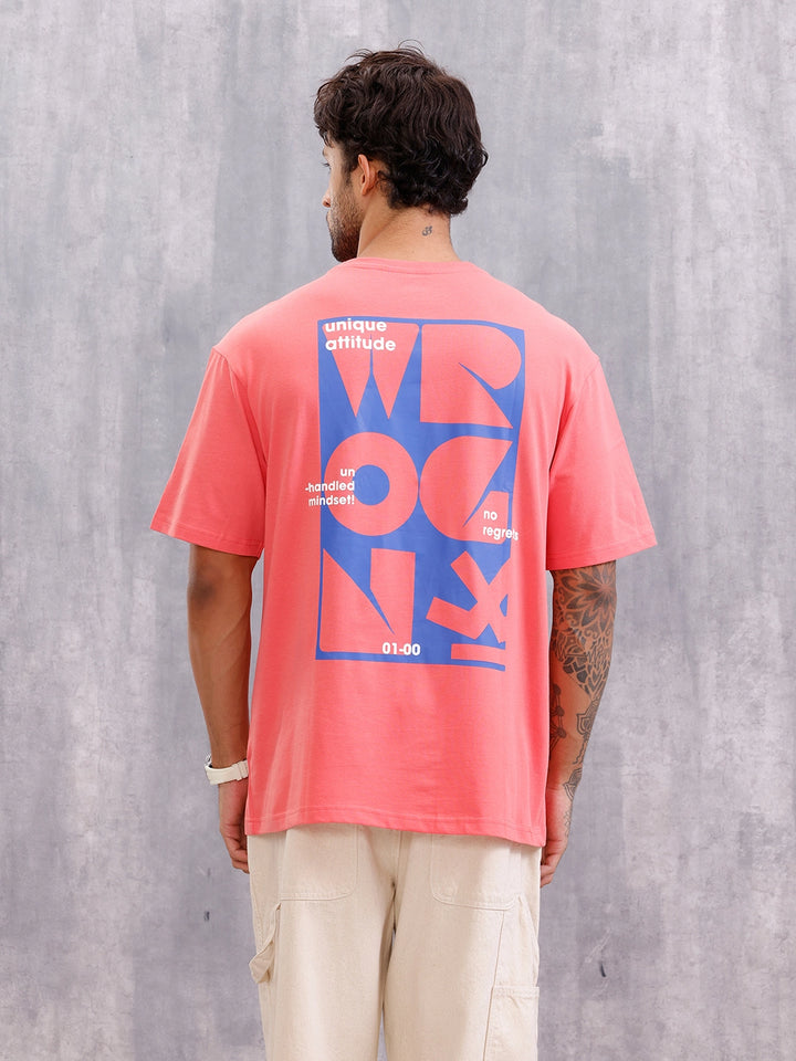 Graphic Printed Oversized Fit T-shirt | Pink
