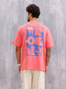 Graphic Printed Oversized Fit T-shirt | Pink