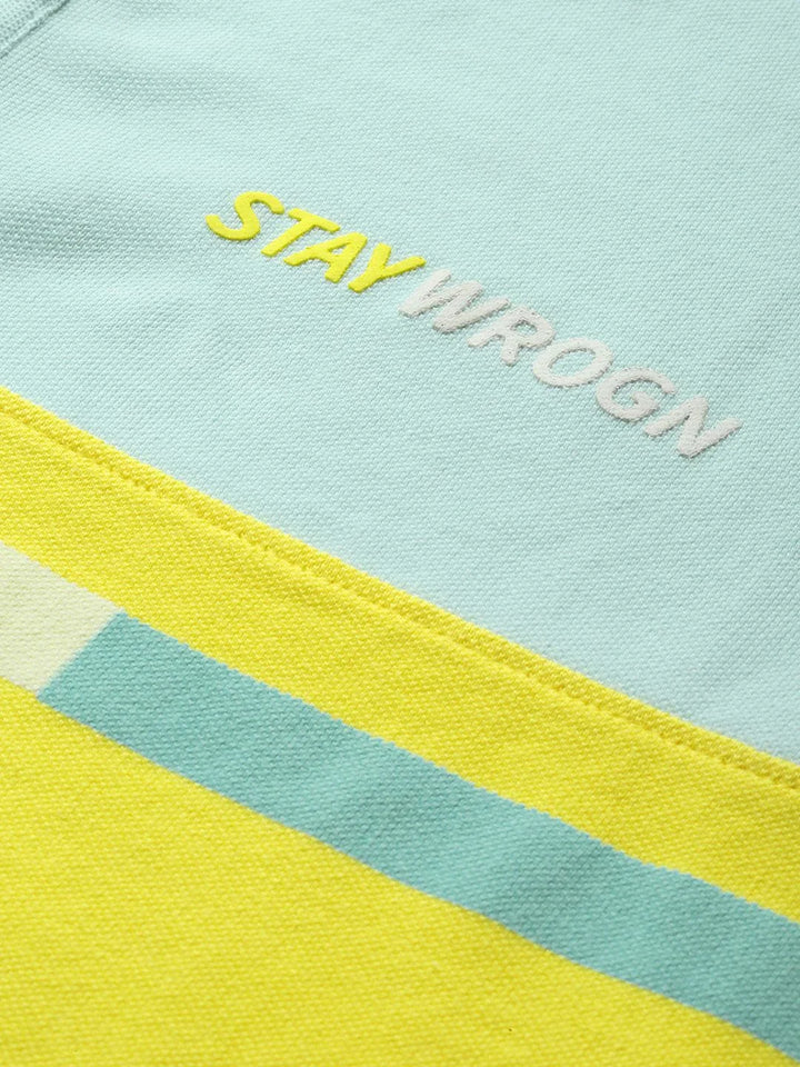 Stay Wrogn Colourblocked Polo Collar T-Shirt