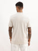 Solid Jacquard Collar Polo T-Shirt | Beige