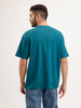 Oversized Fit Cut & Sew T-Shirt | Teal