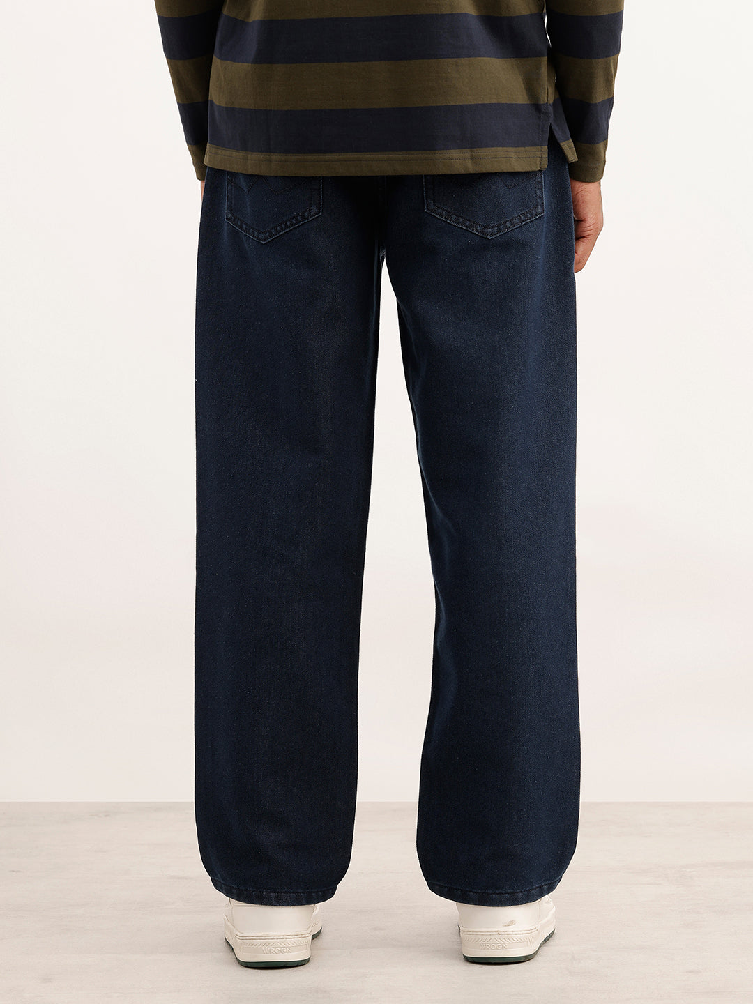 Solid Loose Fit Denim Jeans | Dark Blue