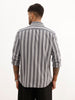 Slim Fit Striped Shirt | Grey | WSH02FSSL7138W