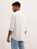 Solid Slim Fit Textured 100% Cotton Shirt | White | WSH02FSSL7123W