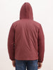 Solid Hooded Puffer Jacket | Wine