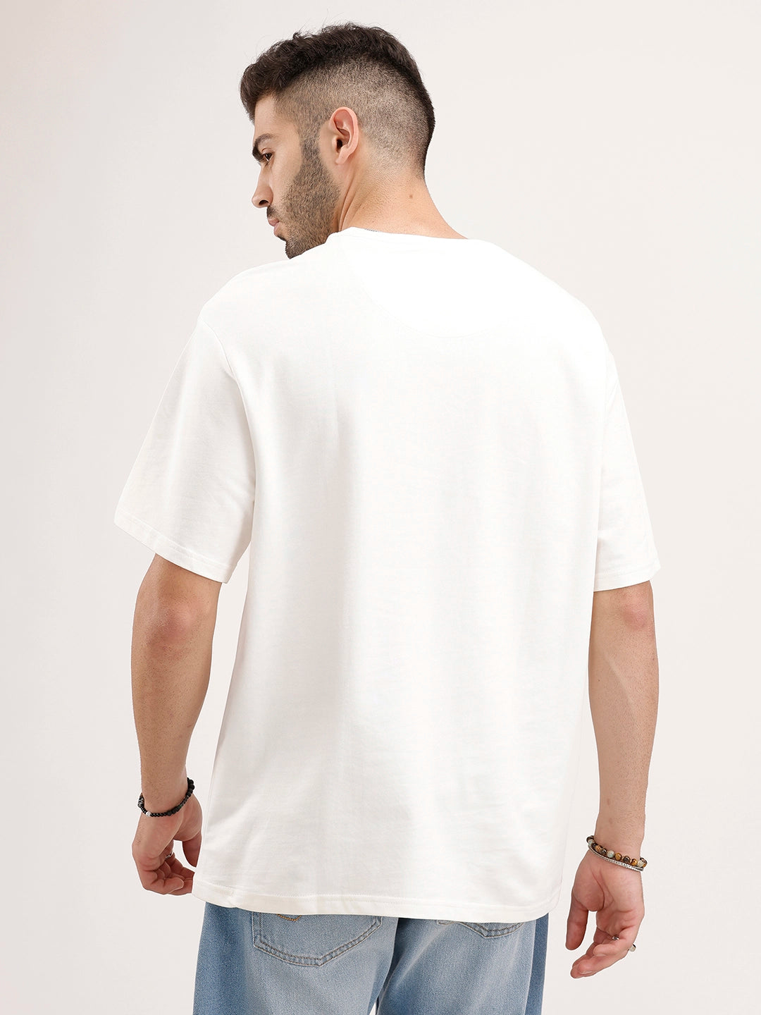Oversized Fit Embroidered T-Shirt | Off White