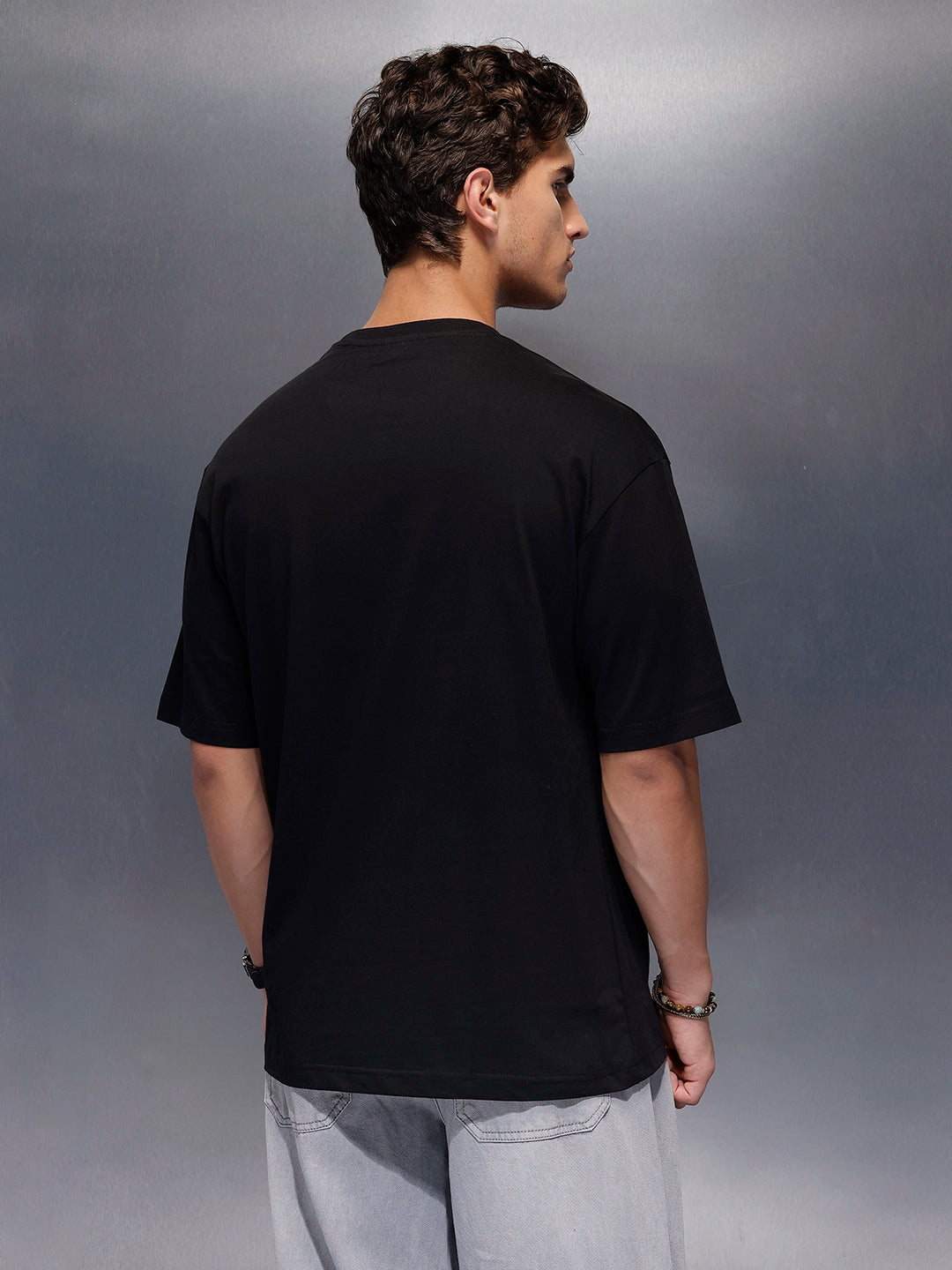 Solid Regular Fit T-Shirt   |  Black