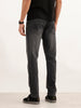 Faded Straight Fit Denim Jeans | Black