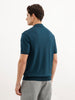 Textured Flatknit Polo T-Shirt  | Teal