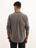 Textured Slim Fit Mandrin Collar Shirt | Grey