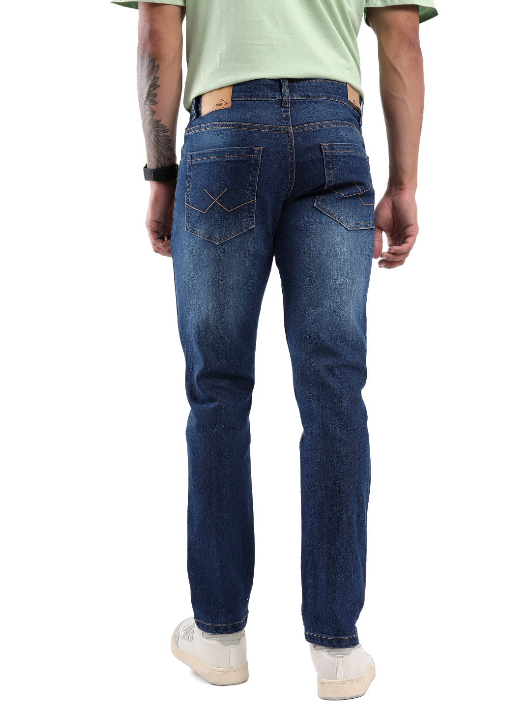 Twilled Dark Blue Denim Jeans